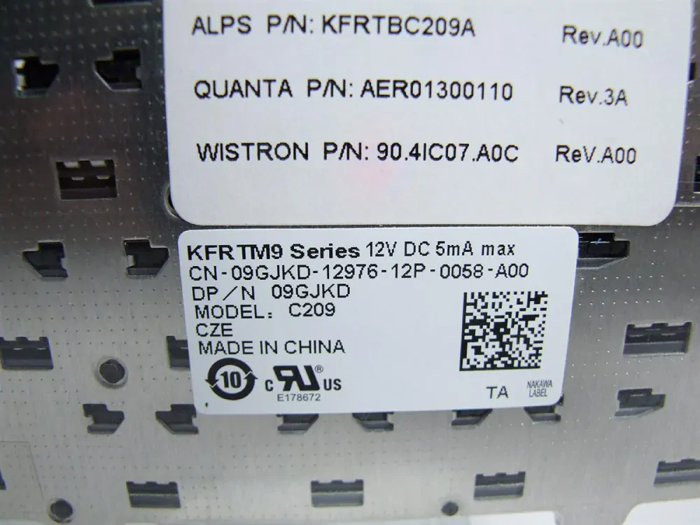 9GJKD DELL XPS 15 L501X L502X  česká klávesnice