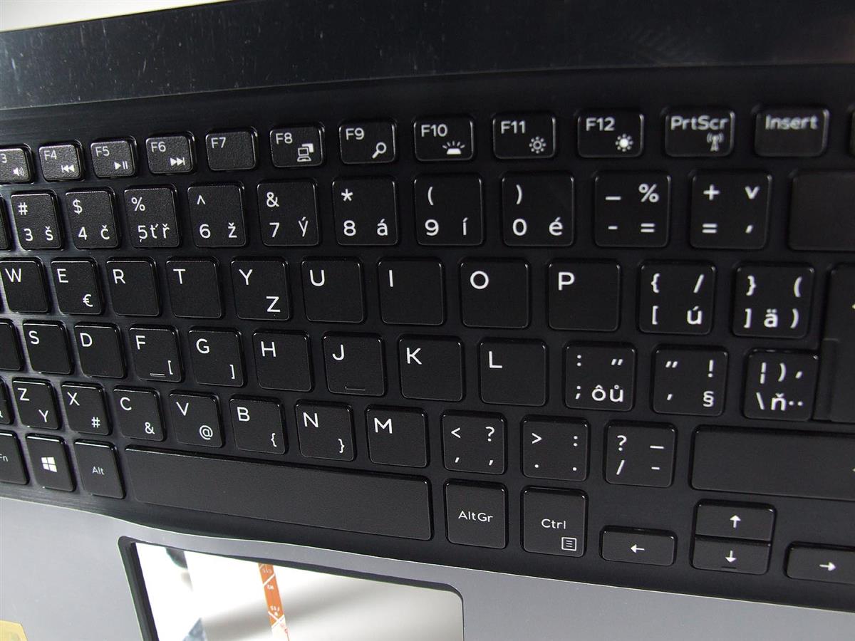 0R98N T3C9W DELL Inspiron 15 5570 5575 klávesnice s palmrestem (česká, podsvícená)