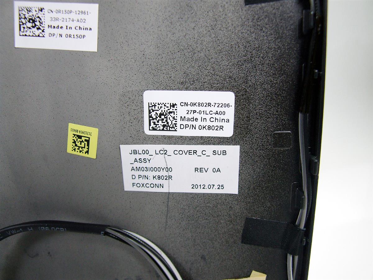 K802R R150P DELL Latitude E6400 zadní kryt displaye (LCD back cover)